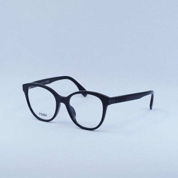 Fendi FE50024I 001 Eyeglasses Shiny Black 52mm Cat Eye Frame